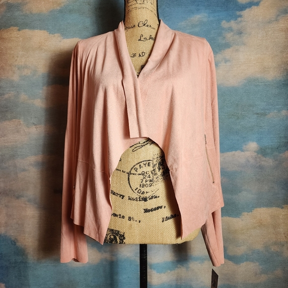 Sophia Jean's Pink Drapy Moto Jacket - Picture 3 of 10